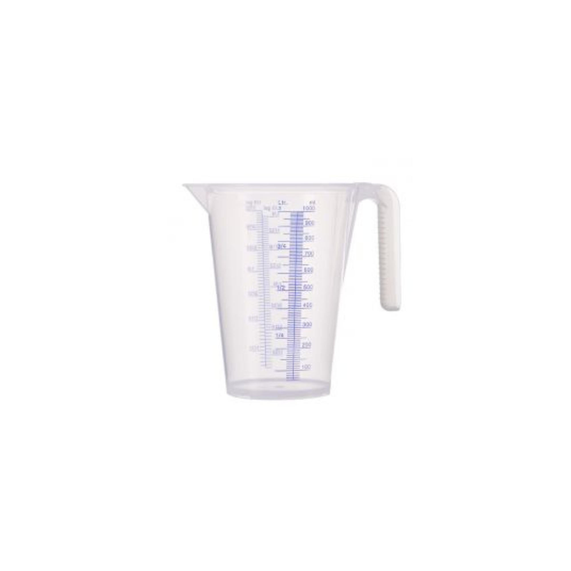 Transparenter 1-Liter-Messbecher aus Polypropylen mit feiner 10-ml-Skalierung